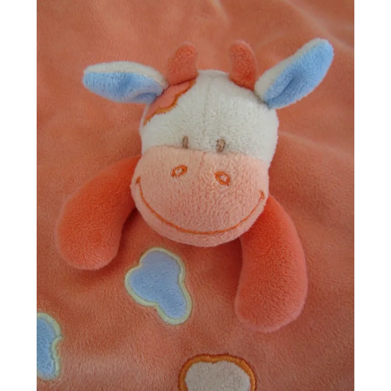 DOU KIDOU doudou plat vache orange