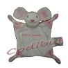 TOUT COMPTE FAIT Doudou plat souris blanche et rose