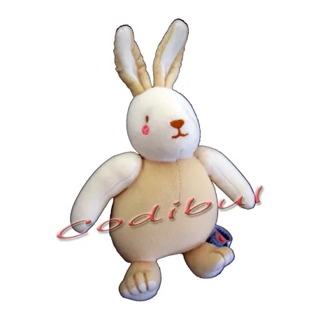 SUCRE D'ORGE lapin jaune hochet