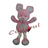 TEX PETITE SOURIS ROSE COEURS BRODES