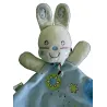 NICOTOY DOUDOU PLAT LAPIN BLEU AVEC ECHARPE