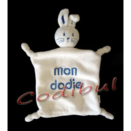 DOUDOU PLAT LAPIN BLANC MON DODIE