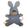 NICOTOY Doudou semi plat garçon déguisé en lapin bleu