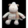 TIAMO Doudou Mouton blanc et marron avec écharpe