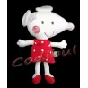 DPAM doudoun semi plat souris robe rouge pois blanc