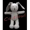 SYLVIE THIRIEZ doudou lapin tissu carreaumarron
