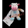 BABY NAT' Doudou vache rose à pois avec mouchoir