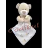 POMMETTE Doudou ours beige avec mouchoir empreintes