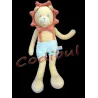 SUCRE D'ORGE Doudou lion jaune short bleu