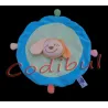 CHICCO doudou plat rond chien bleu vert