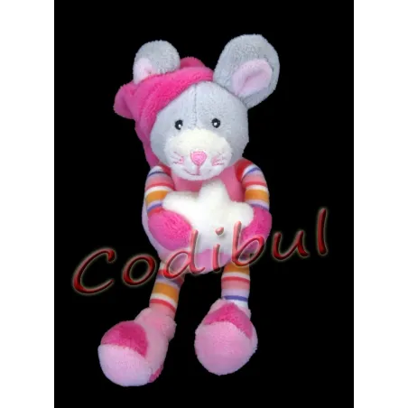 GIPSY Doudou souris  rose étoile 14 cm