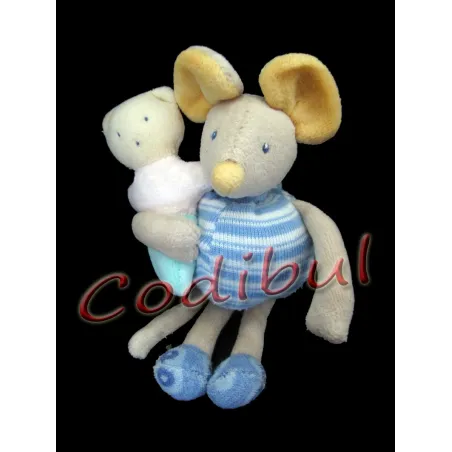 MOULIN ROTY Doudou Souris Grise Lise et Lulu avec doudou