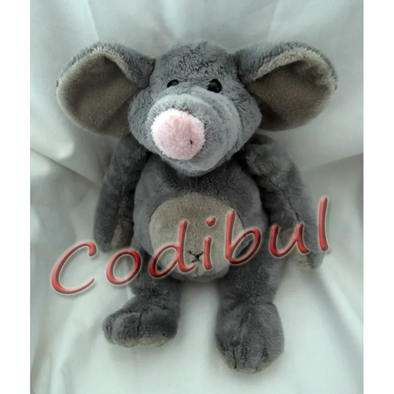 LA PELUCHERIE doudou éléphant gris croix ventre