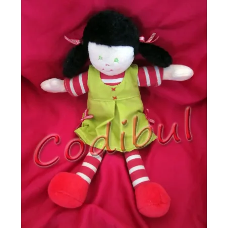 AJENA Doudou fille couettes robe verte
