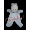 SUCRE D'ORGE Doudou plat vache girafe bleu blanc