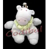 TEX Doudou zèbre bleu col vert hochet