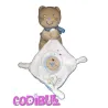 POMMETTE Doudou chat avec mouchoir oiseau brodé