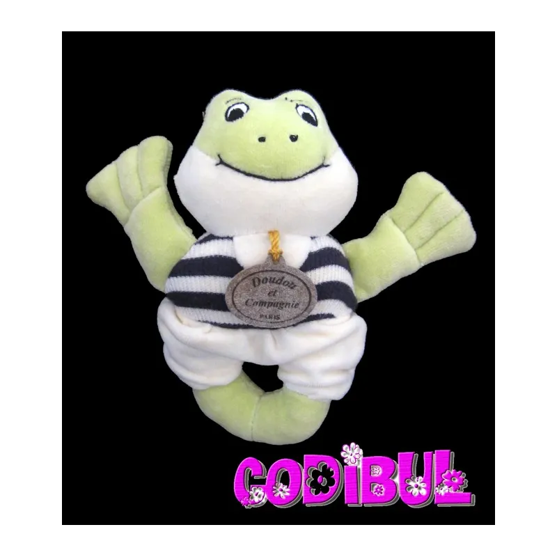 DOUDOU ET COMPAGNIE grenouille pull rayé