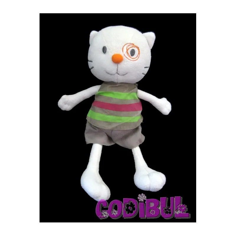Creativtoys Doudou Chat t-shirt rayé
