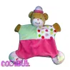 TAKINOU doudou plat ours rose vert pois