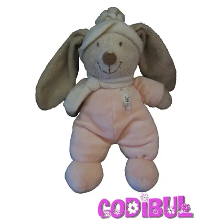 ORCHESTRA Doudou lapin beige orange bonnet