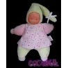 COROLLE Doudou bébé poupée robe rose pois HOCHET