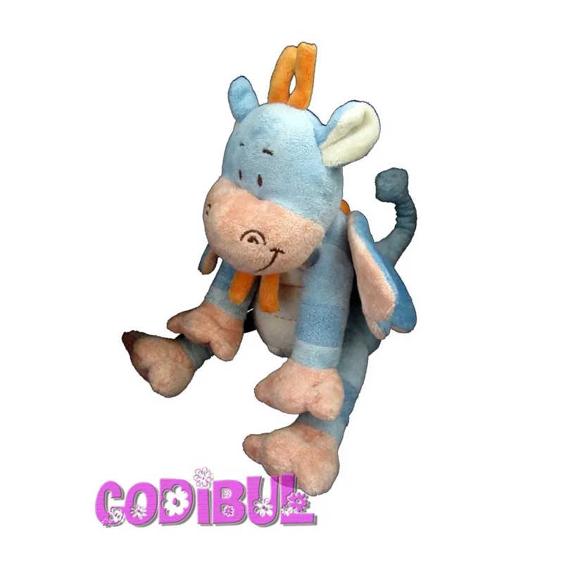 KIABI Doudou dragon bleu orange