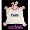 PICOT doudou plat lapin rose
