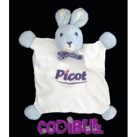 PICOT doudou plat lapin bleu