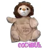 HISTOIRE D'OURS Doudou plat marionnette lion beige