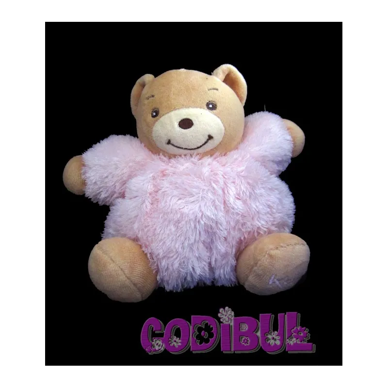 KALOO Doudou ours rose fourrure fur