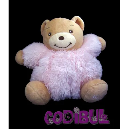 KALOO Doudou ours rose fourrure fur