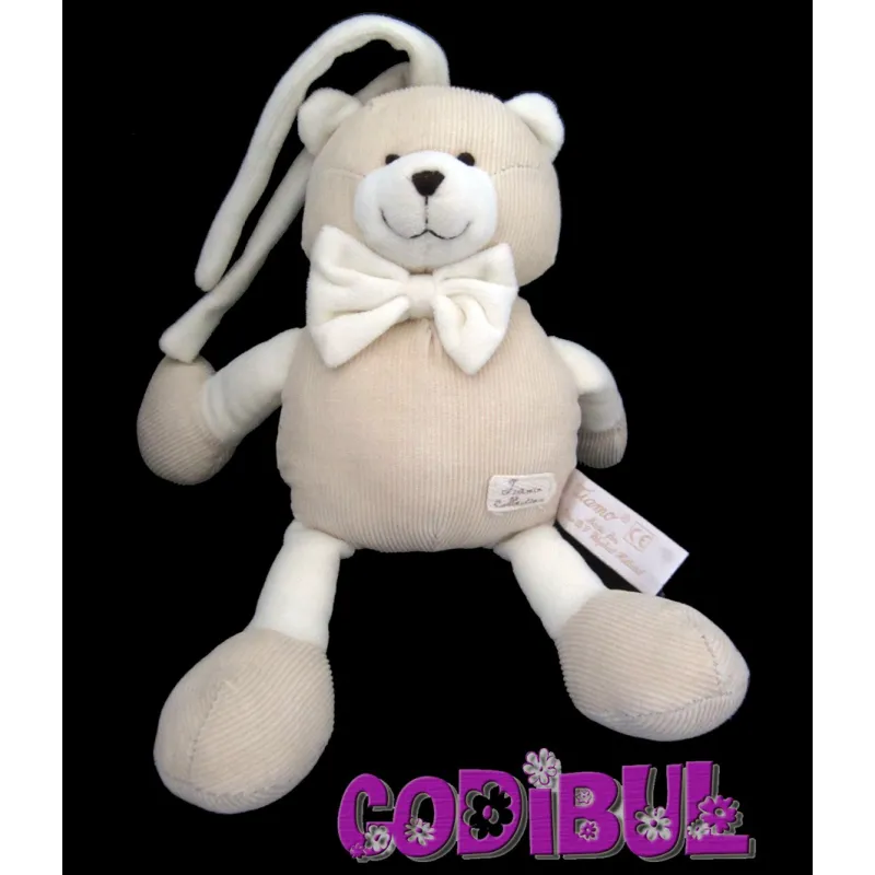 TIAMO Collection doudou ours beige velours hochet
