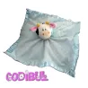 ELUZ doudou plat vache bleu velours et satin