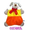 CREDIT AGRICOLE Doudou plat chien orange jaune