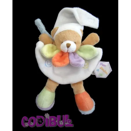 DOUDOU ET COMPAGNIE Doudou plat ours nuage attache tétine