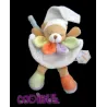 DOUDOU ET COMPAGNIE Doudou plat ours nuage attache tétine