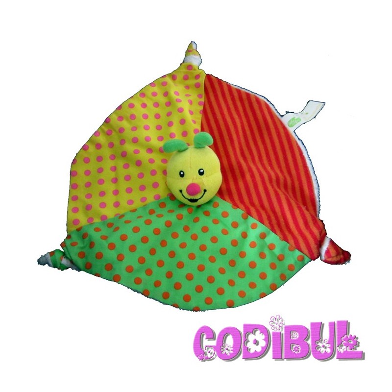 Bebe Confort Doudou Plat Coccinelle Rouge Vert Jaune