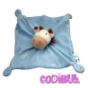 OBAIBI Doudou plat vache bleu