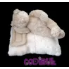 MOULIN ROTY Doudou musical ours allongé sur coussin linvosges