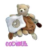 DOUDOU ET COMPAGNIE ours marron blanc fleurs tatoo