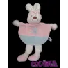 TEX BABY Doudou plat lapin rose bleu bandeau