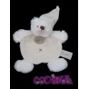 BABY NAT' doudou plat ours blanc croix ventre collection calin