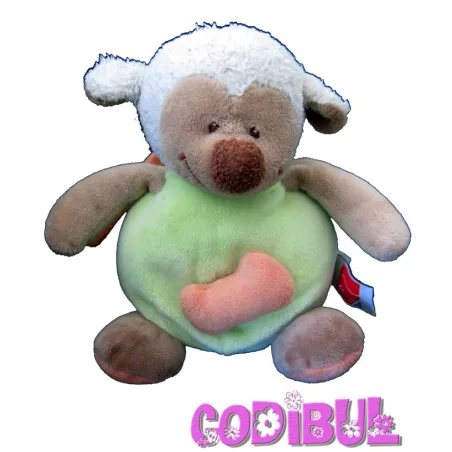 INFLUX Doudou musical mouton vert orange