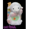 BABY NAT' doudou marionnette mouton blanc poche verte