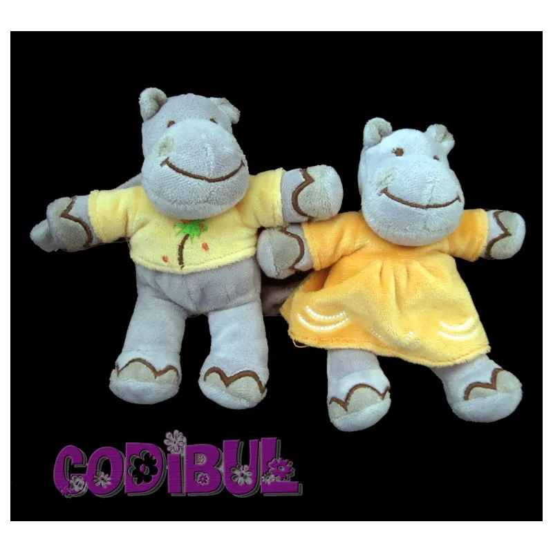 INFLUX CORA lot couple d'hippopotames gris