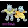 INFLUX CORA lot couple d'hippopotames gris