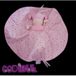 COROLLE doudou vice-versa lutin rose et vert à pois grelot