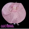 COROLLE doudou vice-versa lutin rose et vert à pois grelot
