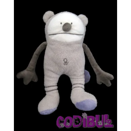 OBAIBI Doudou singe gris mauve vibrant